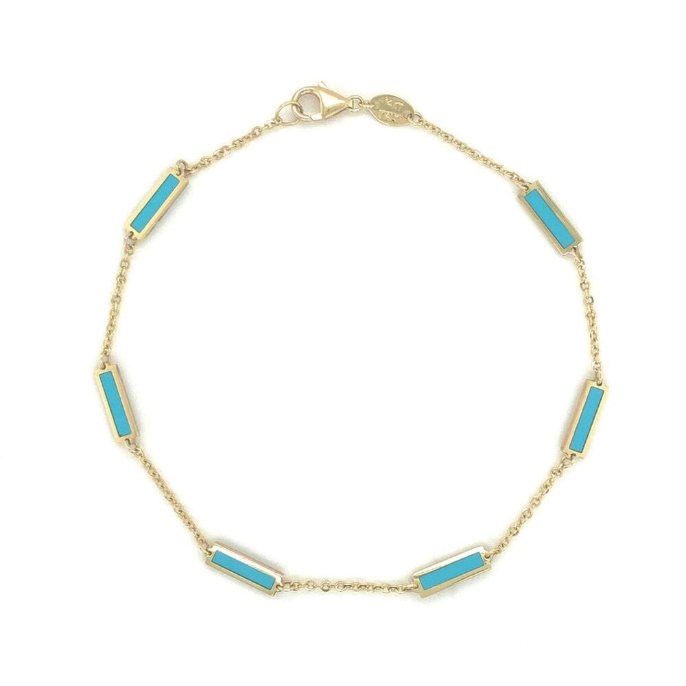 Sabrina Designs 14k Turquoise Station Bar Bracelet - OS